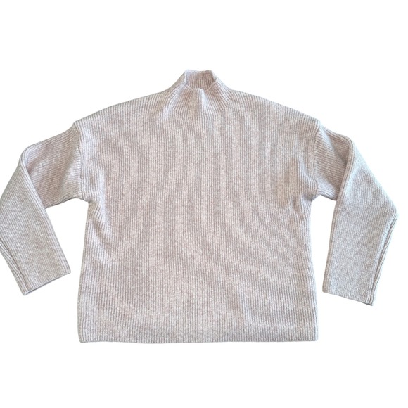 Abercrombie & Fitch Sweaters - Abercrombie & Fitch Womens Mock Neck Ribbed Knit Sweater Pink Marl Wool Blend M